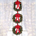 Set Of 3 Cordless Pre-Lit Mini Christmas Wreaths image number null
