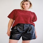 Short Puff Sleeve Lace Tee image number null