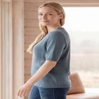 Short Sleeve Fine Knit Pullover image number null