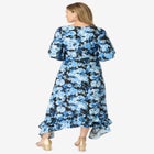 Blouson-Sleeve Ruffle Maxi Dress image number null