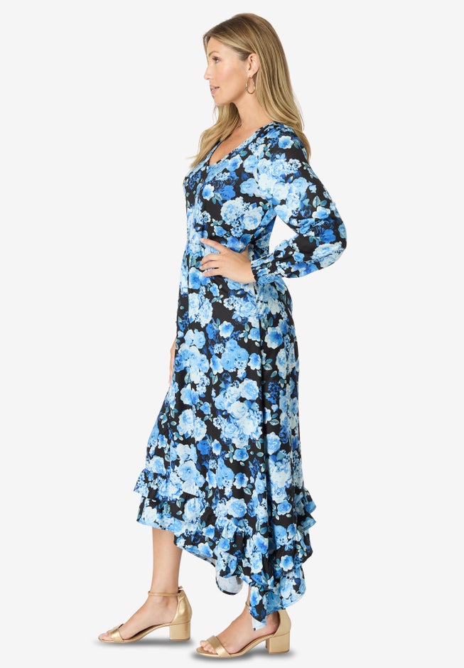 Blouson-Sleeve Ruffle Maxi Dress image number 2