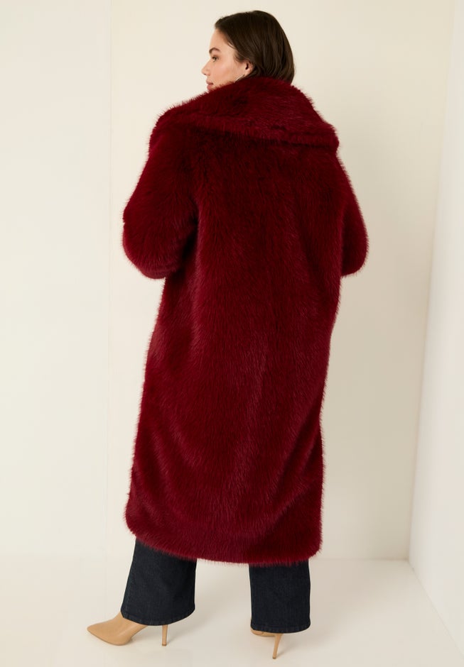 Shaggy Faux Fur Coat image number null