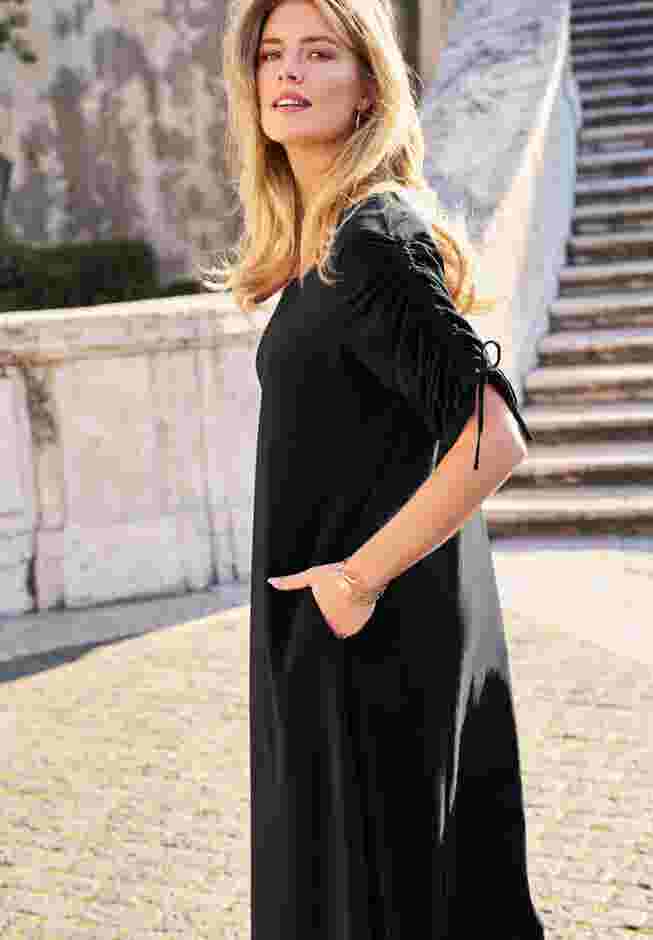 Tie Sleeve Midi Dress image number 1