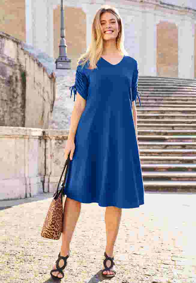 Tie Sleeve Midi Dress image number 0