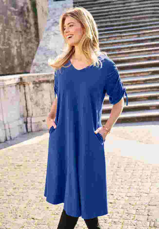 Tie Sleeve Midi Dress image number 1