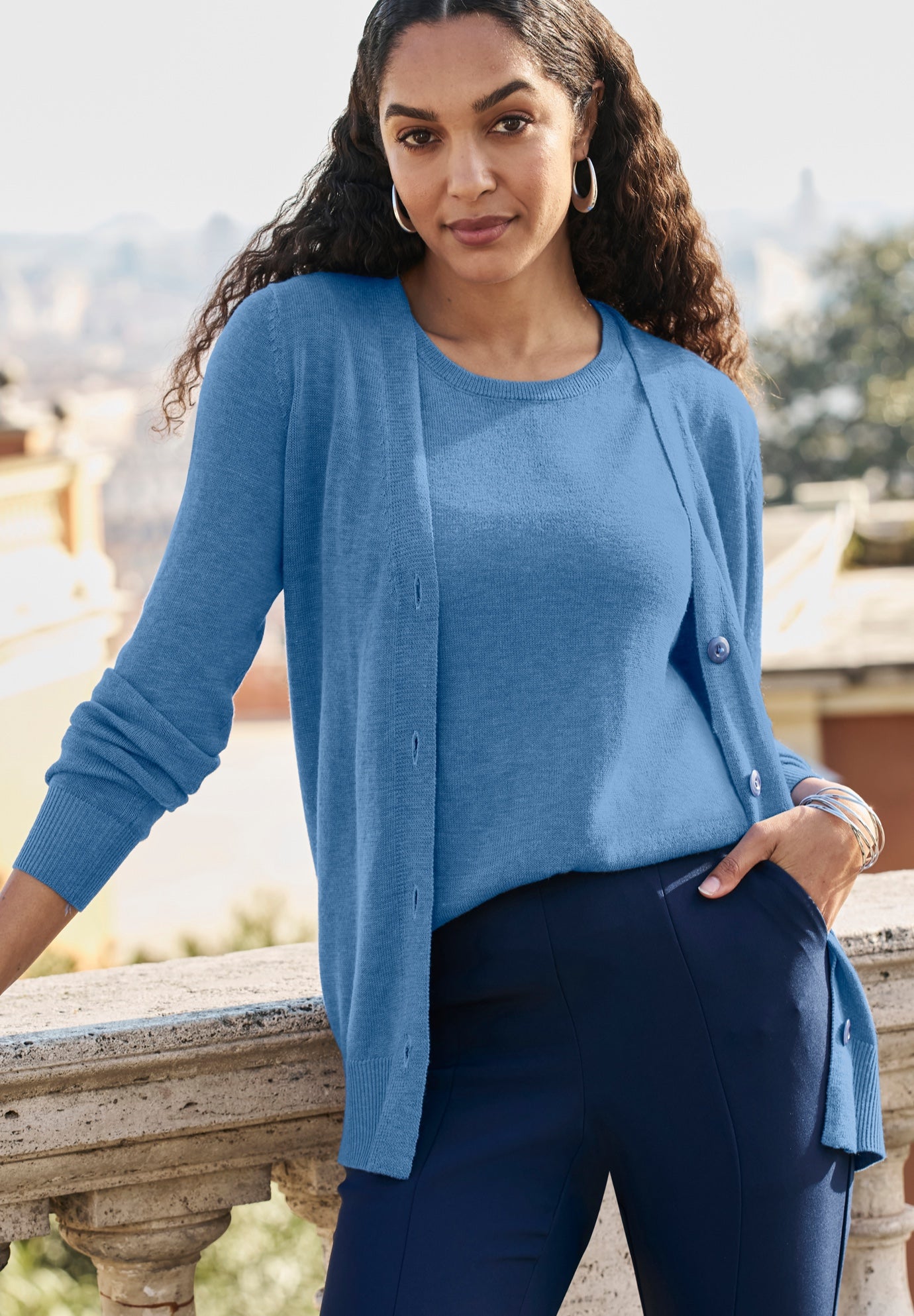 Button Front Cashmere Cardigan image number 1