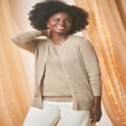 Button Front Cashmere Cardigan image number null