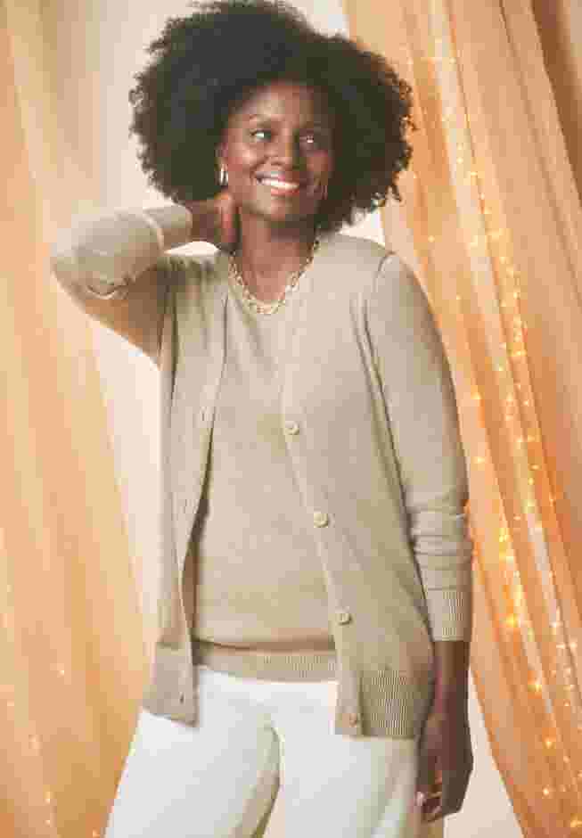 Button Front Cashmere Cardigan image number 0