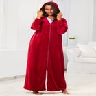 Dreams & Co® Hooded Velour Robe image number null