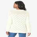 Rhinestone Pointelle Knit Sweater image number null