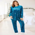 Dreams & Co. &reg; Velour Pajama with FREE Fuzzy Socks image number null