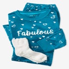Dreams & Co. &reg; Velour Pajama with FREE Fuzzy Socks image number null
