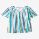 Short-Sleeve V-Neck Shirred Tee image number null
