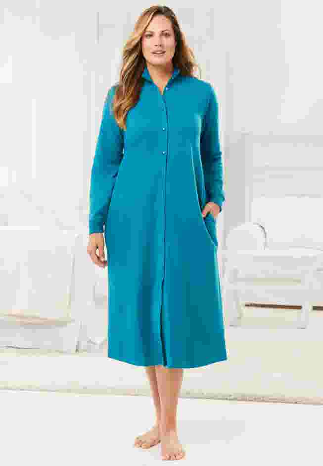 Only Necessities® Fleece Snap-Front Robe image number 0