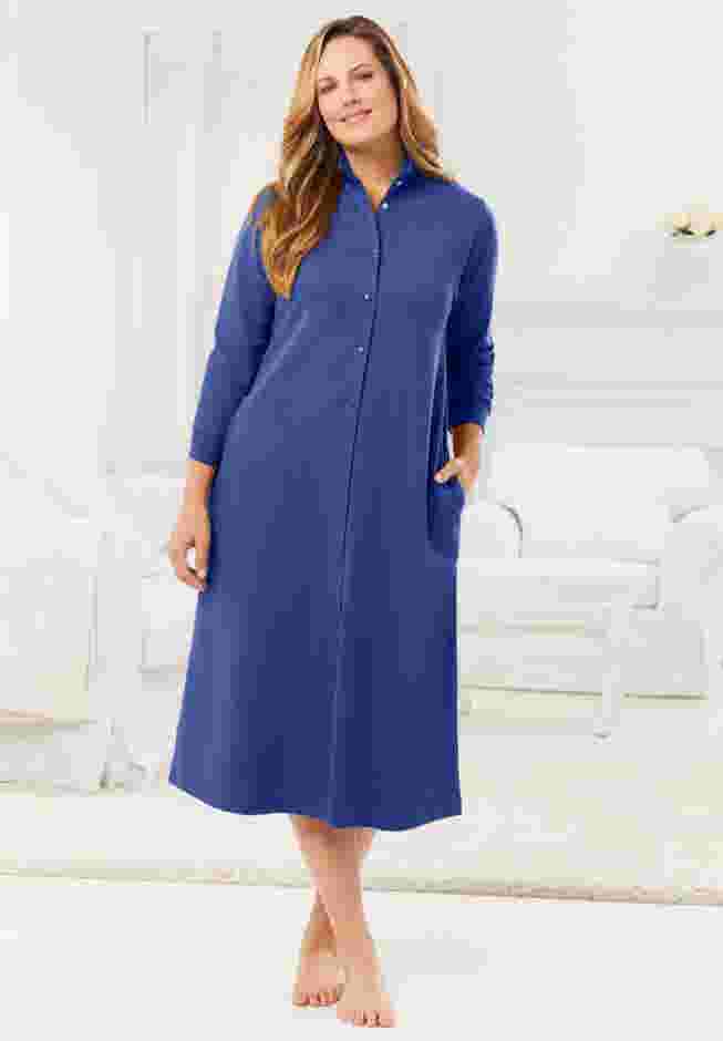 Only Necessities® Fleece Snap-Front Robe image number 0