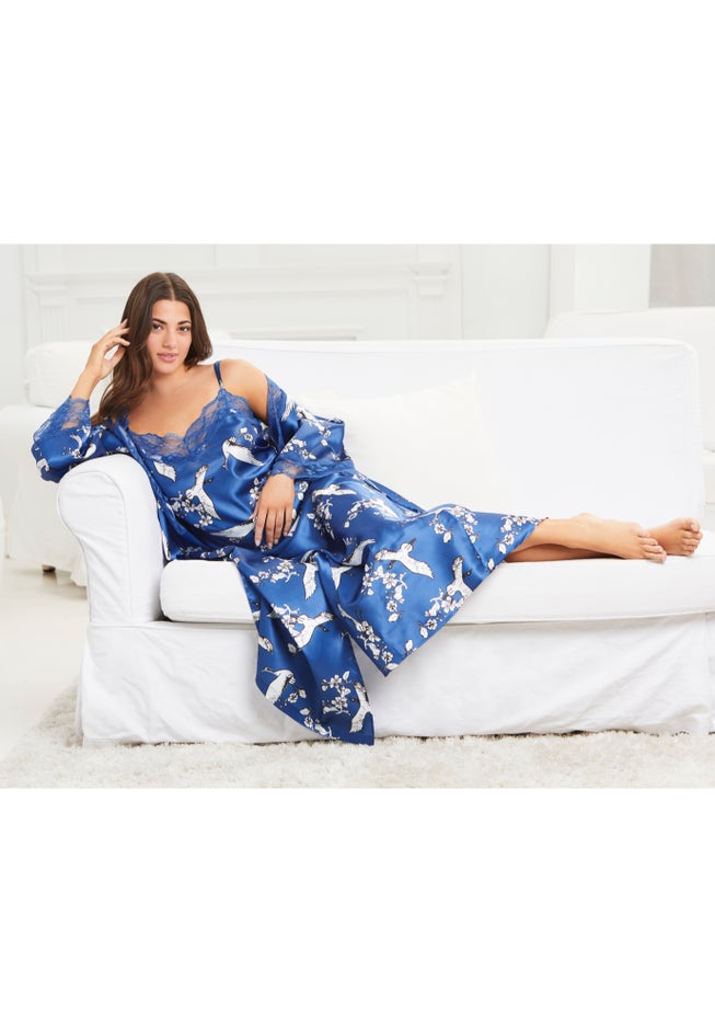 The Luxe Satin Long Peignoir Set image number 7