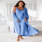 The Luxe Satin Long Peignoir Set image number null