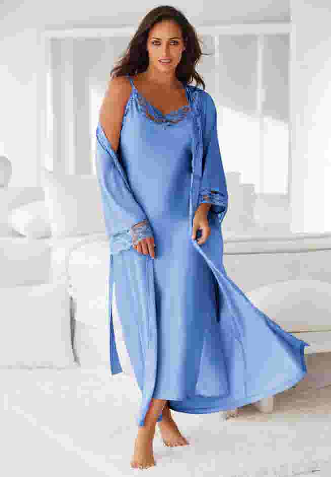 The Luxe Satin Long Peignoir Set image number 0