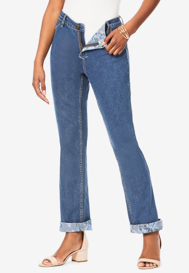 Reversible Printed Bootcut Jean image number null