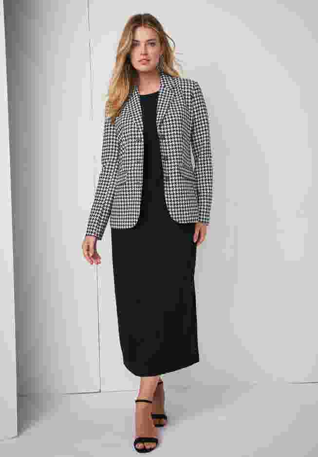 2-Piece Stretch Crepe Single-Breasted Maxi Jacket Dress image number 0