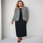 2-Piece Stretch Crepe Single-Breasted Maxi Jacket Dress image number null
