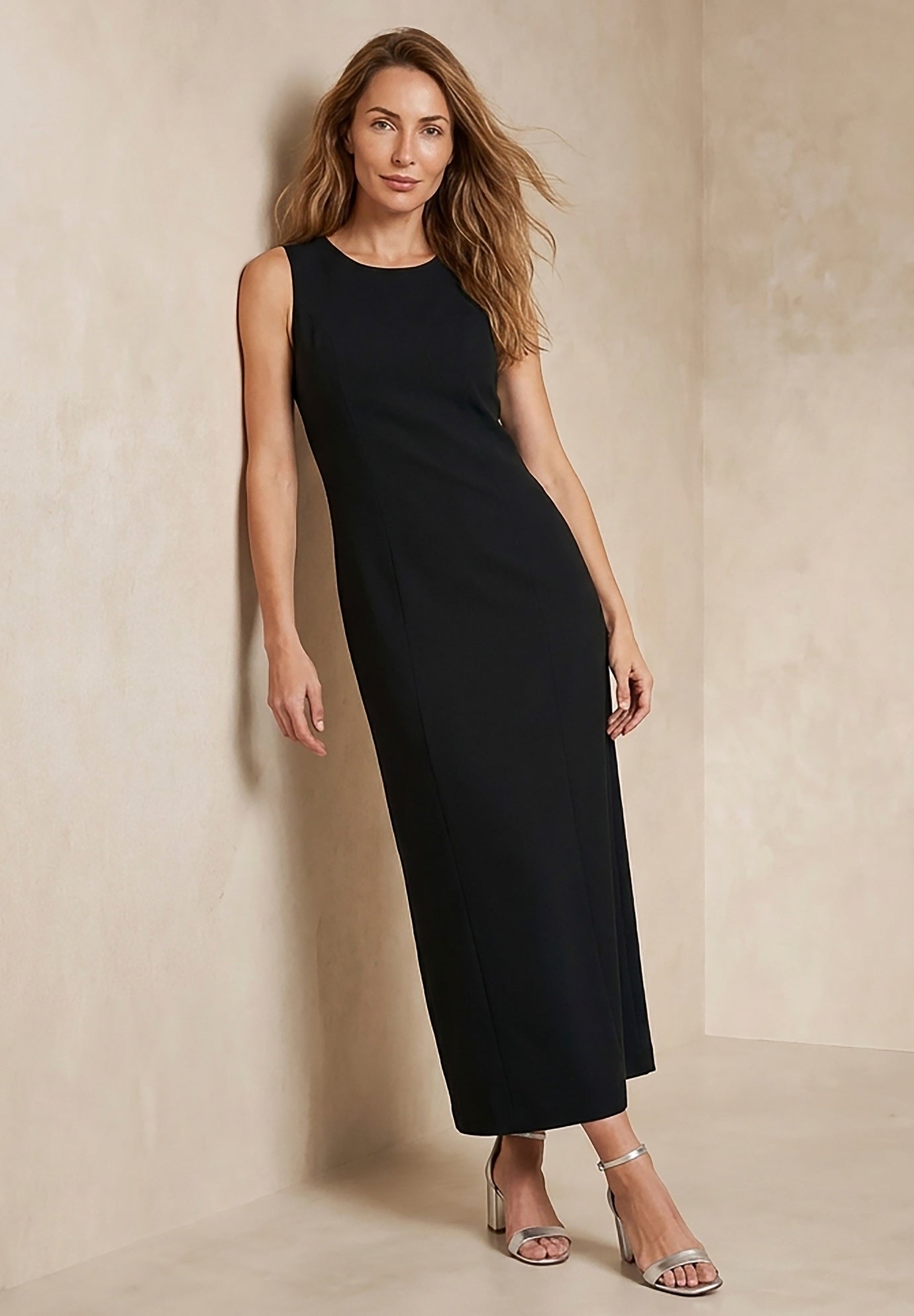 Stretch Crepe Maxi Jacket Dress image number 1