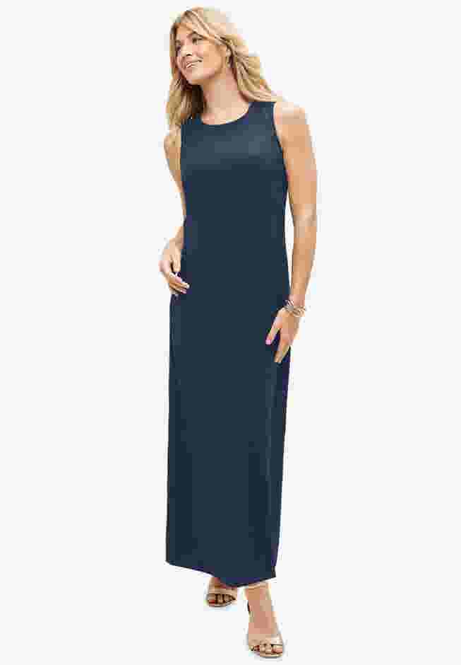 2-Piece Stretch Crepe Single-Breasted Maxi Jacket Dress image number 1