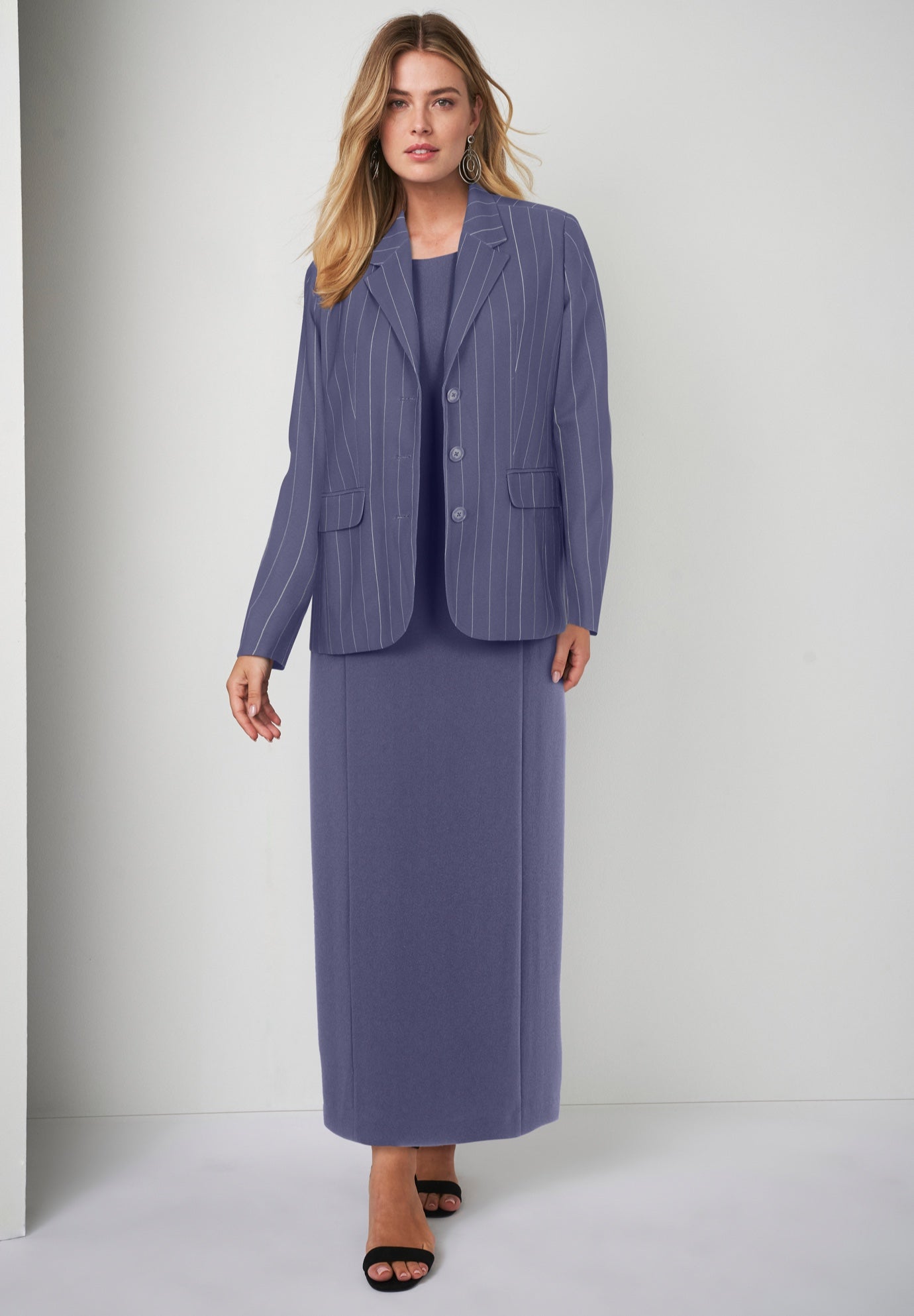 Stretch Crepe Maxi Jacket Dress image number 0