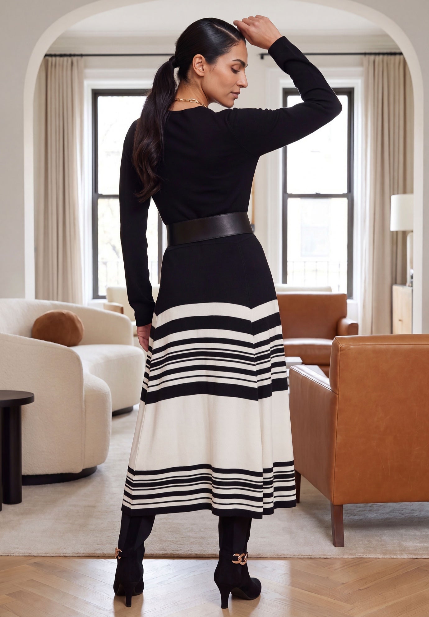 Fit and Flare Sweater Dress image number 2