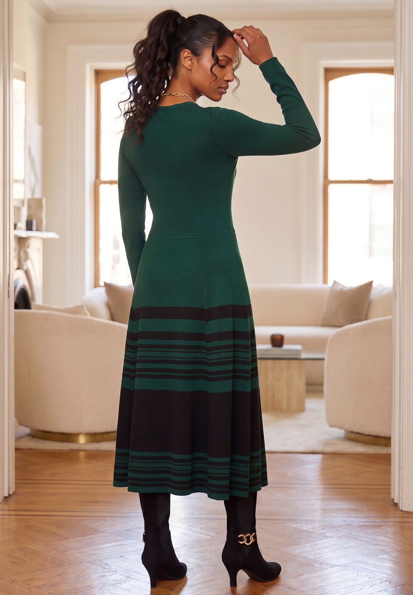 Fit and Flare Sweater Dress image number 2
