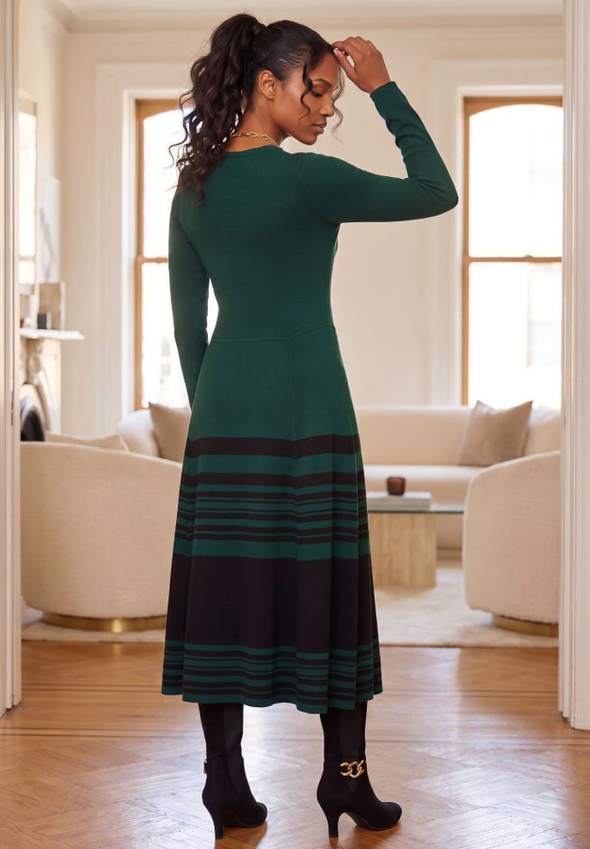 Fit and Flare Sweater Dress image number 2