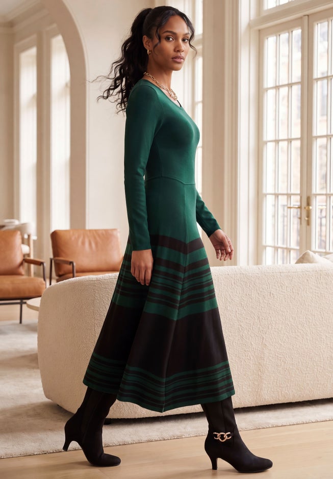 Fit and Flare Sweater Dress image number 1
