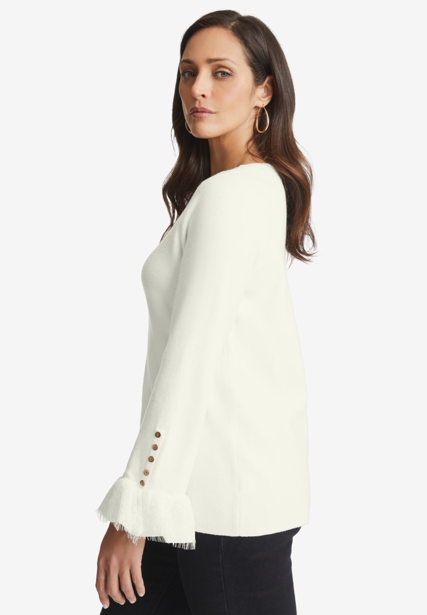 Lace Cuff Pullover image number 2