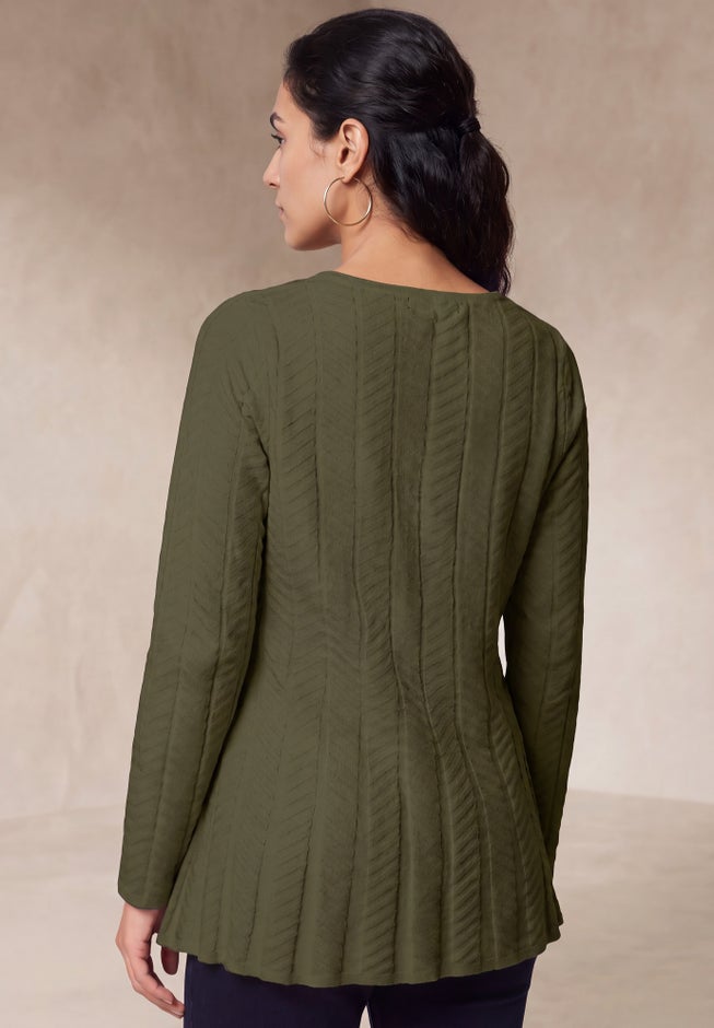 Chevron Fit & Flare Sweater image number 2