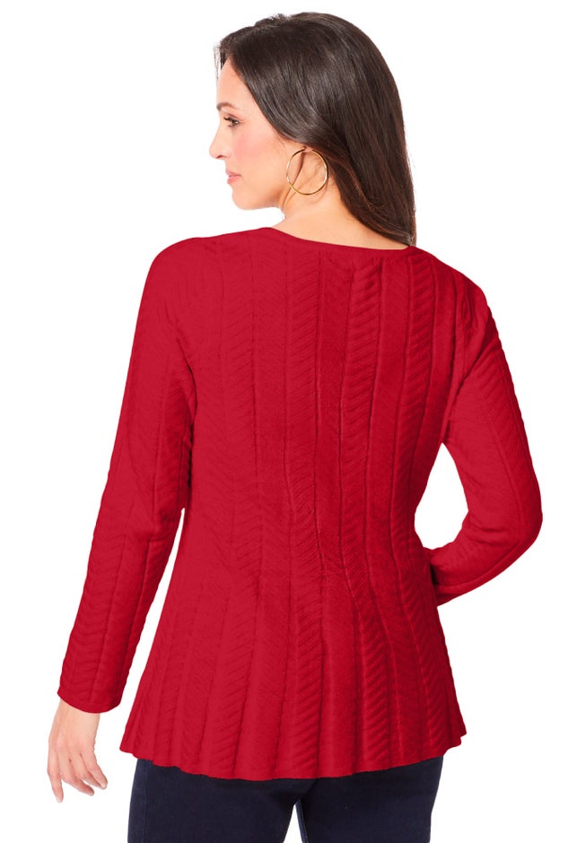 Chevron Fit & Flare Sweater image number 1