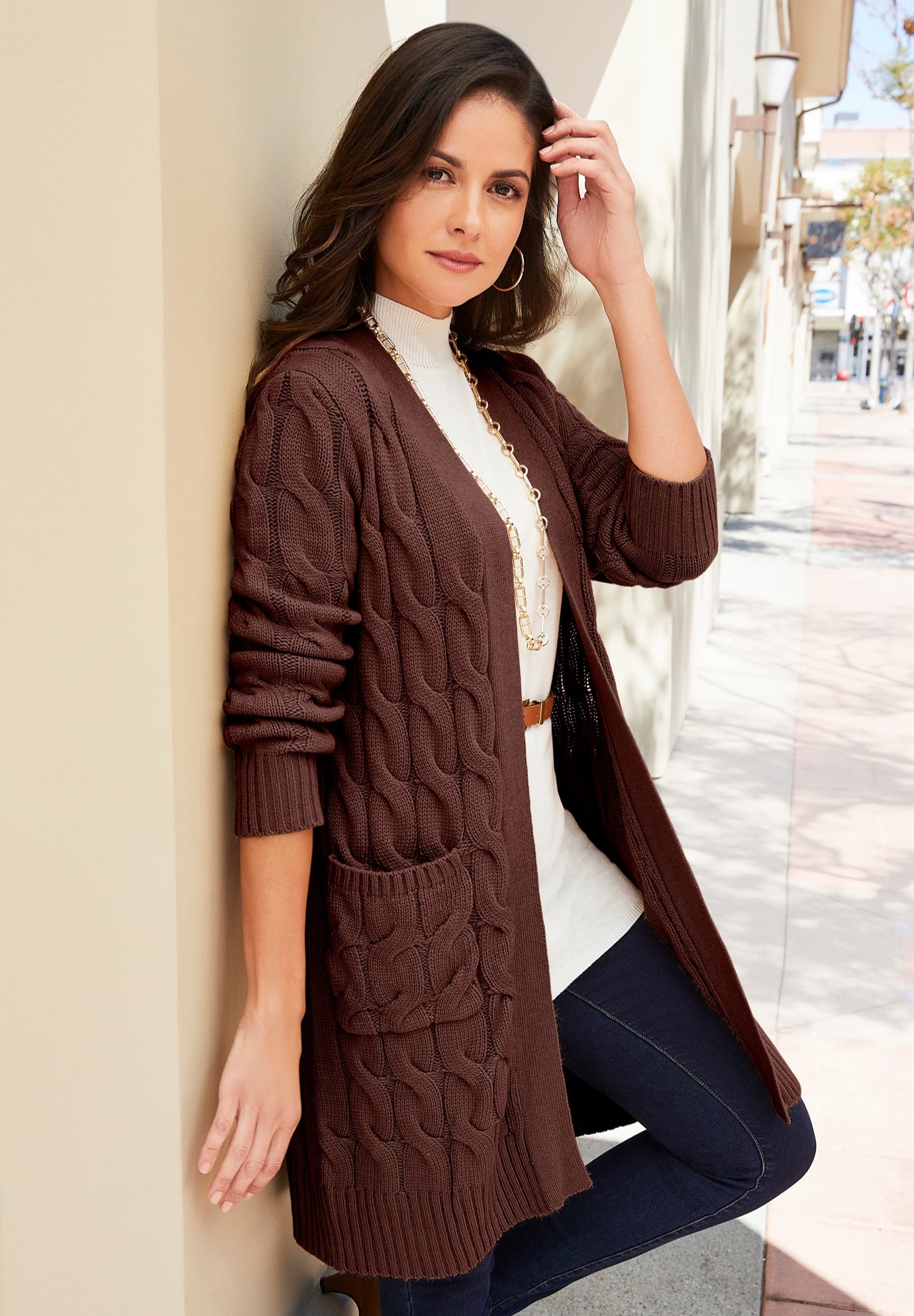 Cable Duster Sweater image number 1