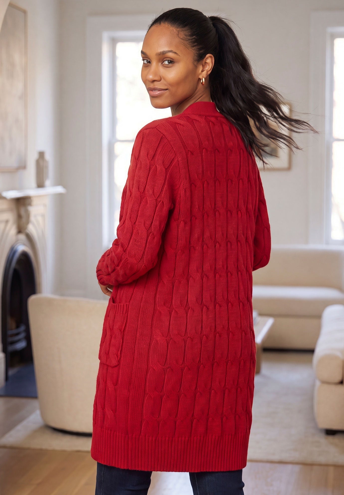 Cable Duster Sweater image number 1