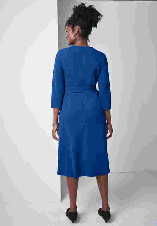 Knit Crepe Belt Dress image number 1