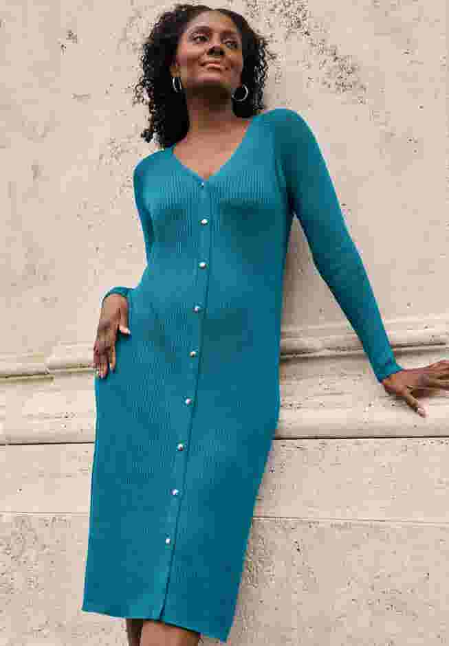 Button Front Midi Dress image number 4
