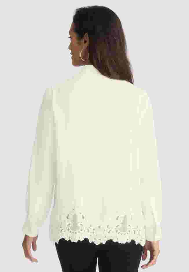 Lace Trim Bow Blouse image number 3