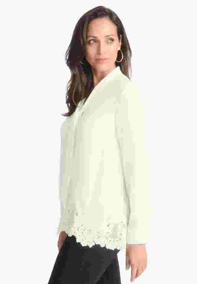 Lace Trim Bow Blouse image number 4