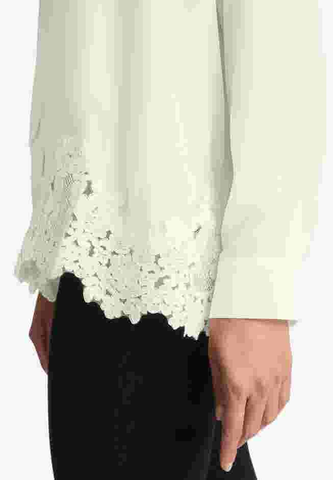 Lace Trim Bow Blouse image number 5