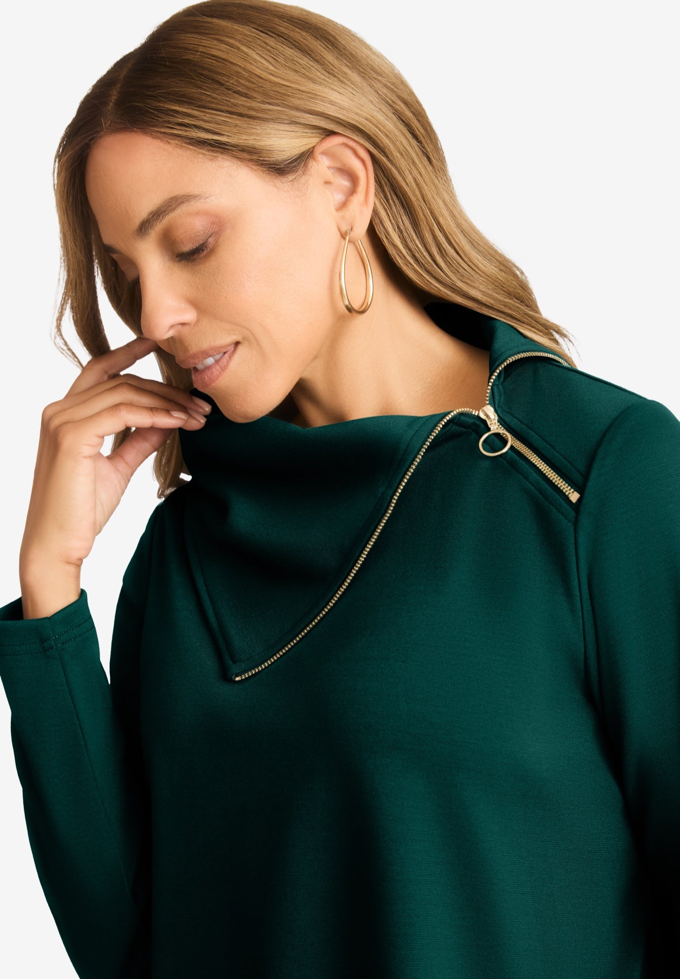 Ponte Split Neck 2-Piece Set image number 3