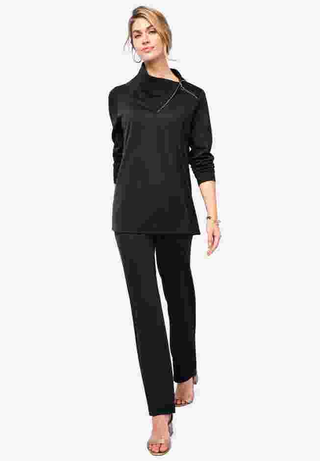Ponte Split Neck 2-Piece Set image number 0