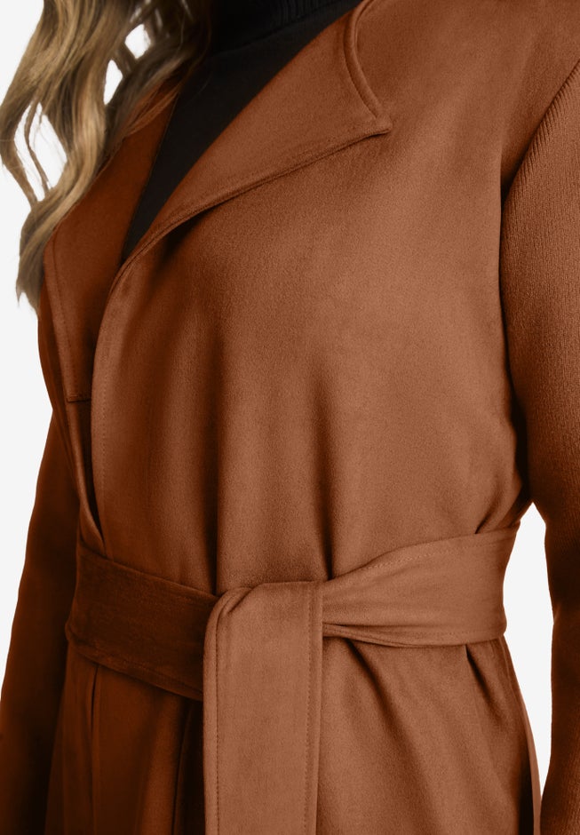 Faux Suede Coatigan image number 3