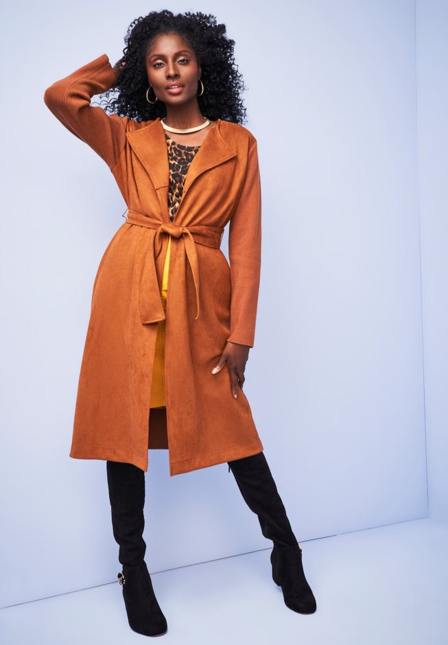 Faux Suede Coatigan image number 4