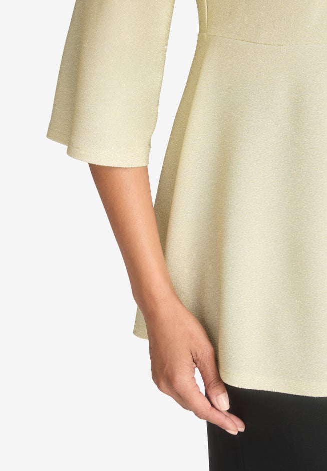 Shimmer Peplum Top image number null