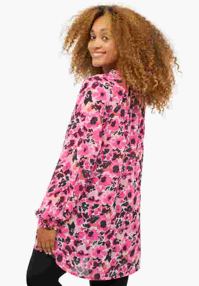 Notch Neck Blouson Sleeve Tunic image number 1