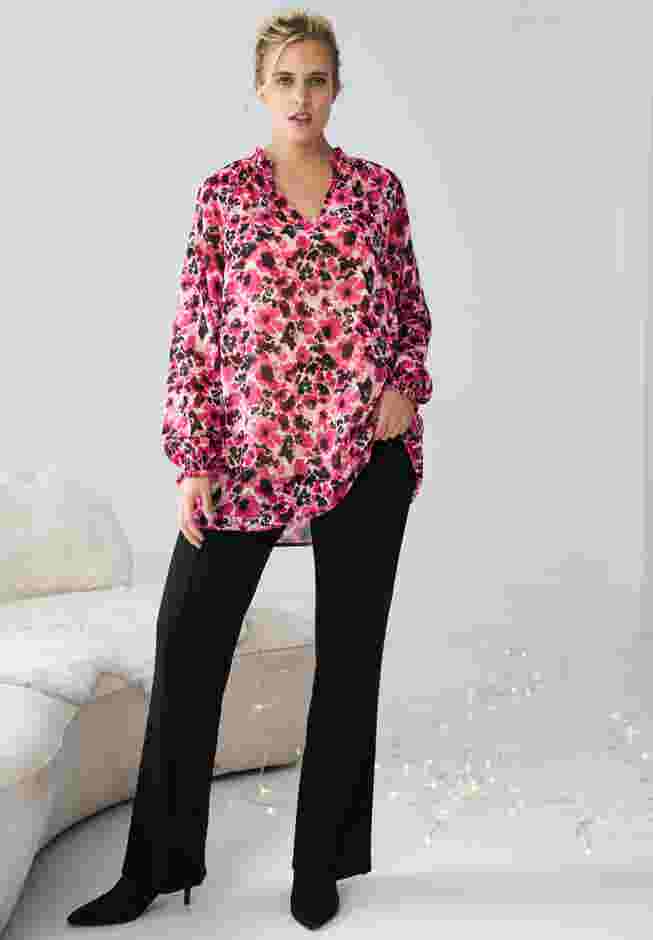 Notch Neck Blouson Sleeve Tunic image number 3