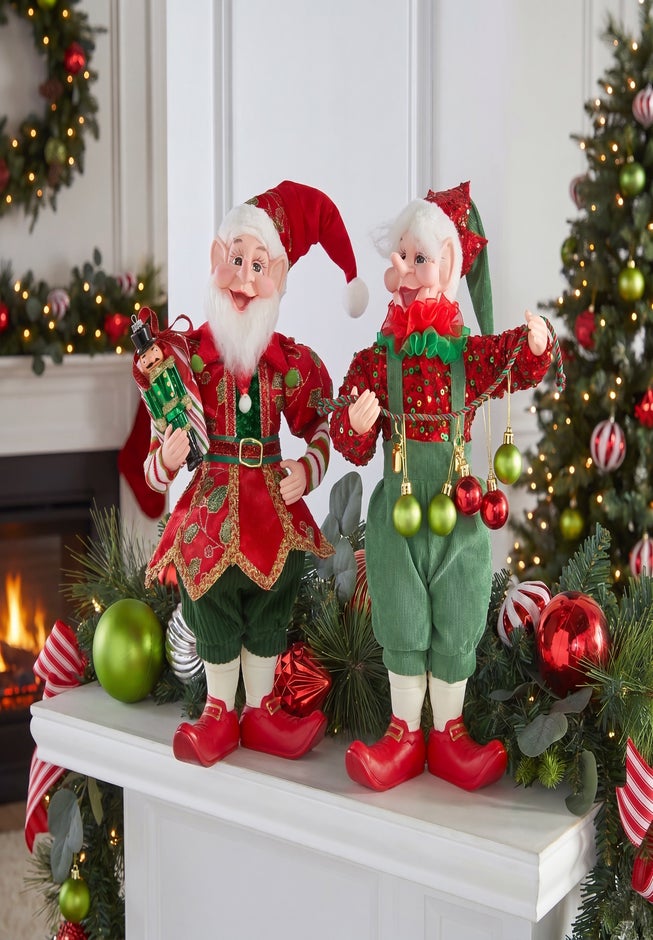 16"H Elf With Ornament Garland image number 1
